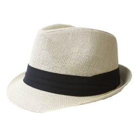 The Hatter Co. Tweed Classic Cuban Style Fedora Fashion Cap Hat, Ivory
