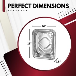 Green Direct Disposable Aluminum Steam Table Foil Pans No Lids For Cooking, Baking, 25 Pack