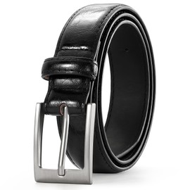 VONMELLI Boys Belt Leather Kids Black Belt for Dress Jeans Formal and Casual Pants School Uniform Belts, XL