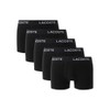 Lacoste Men's Cotton Stretch Essentials Trunks, 5-Pack, Black with Black