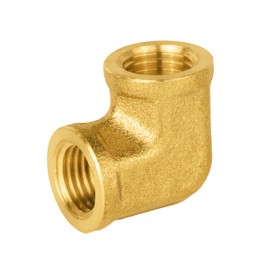 (Pack of 5) EFIELD 1/4" FNPT X1/4" FNPT 90 Degree Barstock Street Elbow, Female to Female Brass Pipe Fittings