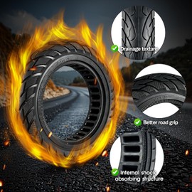 10x2.125 Inch Scooter Solid Tire for Gotrax G4/XR/V2 Ninebot F25/F65 Electric Scooter Front or Rear Replacement Tire (1 Pack Black)