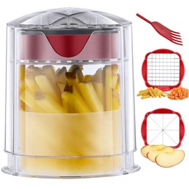 Caossuixin Potato Chipper,Professional Chip Cutter with 2 French Fry Cutter,Stainless Steel Vegetable Chipper and Fruit&Potato Slicer,Fast Chip Maker for French Fries - Kitchen Tools & Gadgets