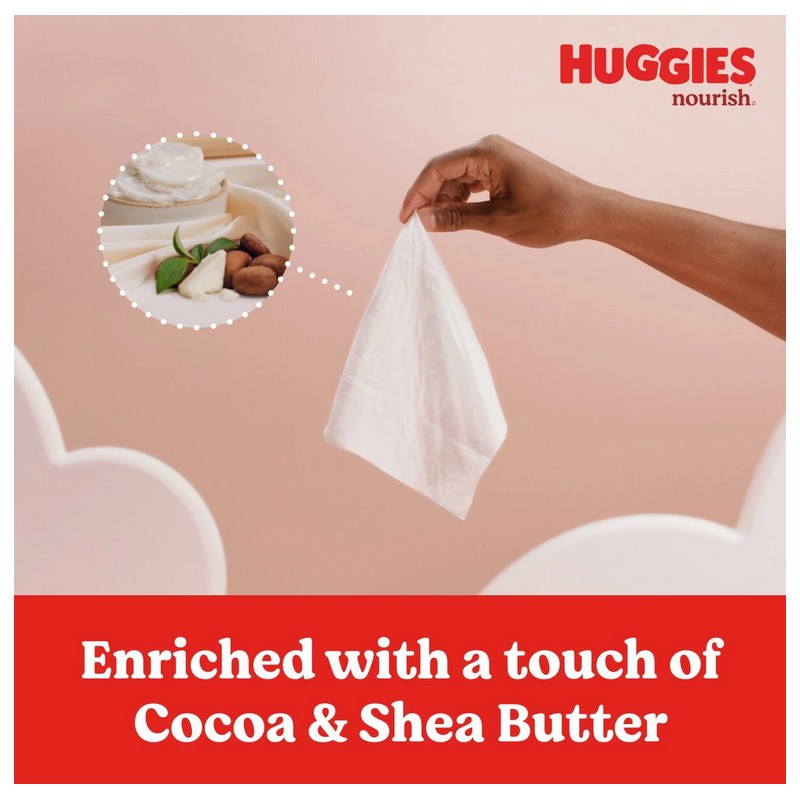 Huggies Nourish Baby Wipes Cocoa & Shea Butter 10 pk.,