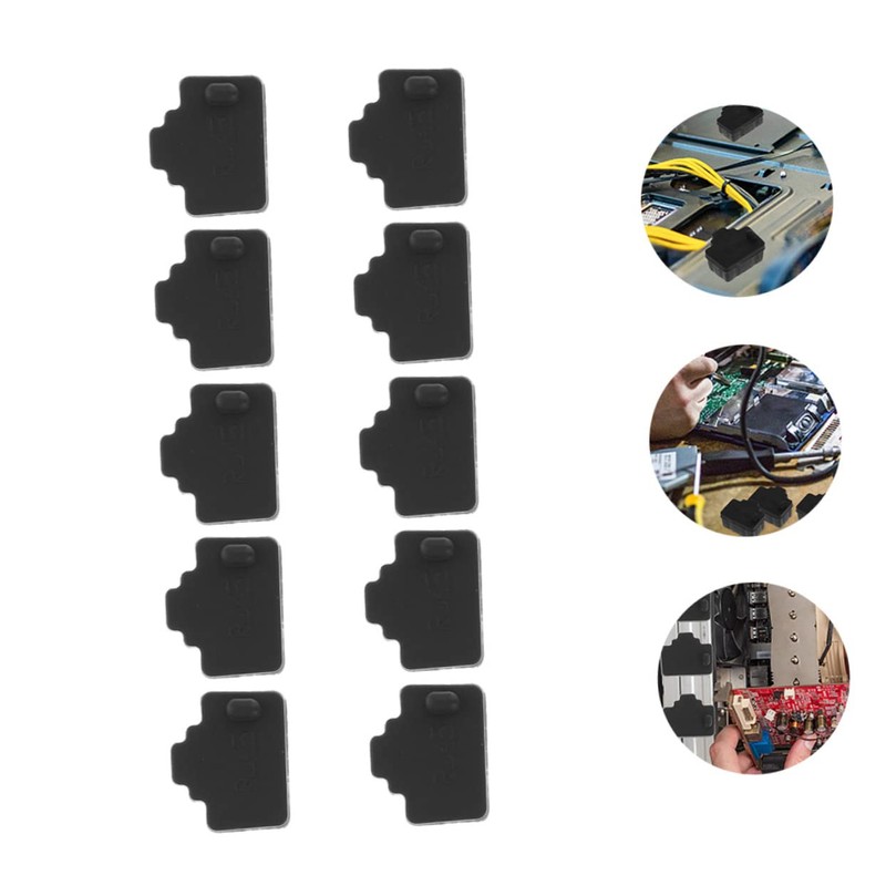 Gatuida 250pcs Ethernet Port Dust Covers Black LAN Protectors for