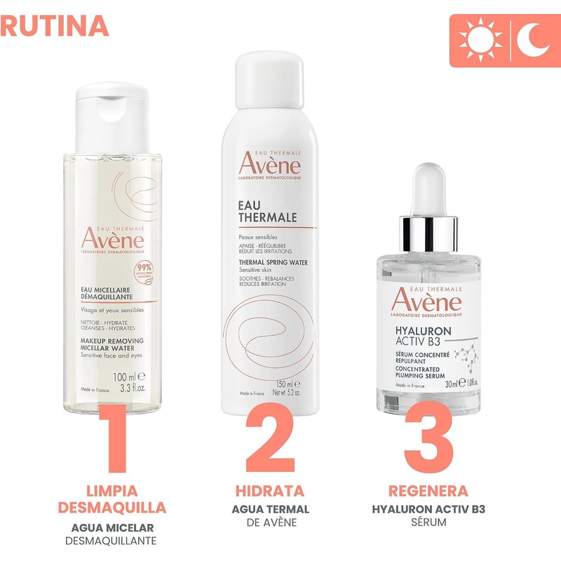 AVENE, Agua micelar desmaquillante facial, limpia, calma e hidrata, para