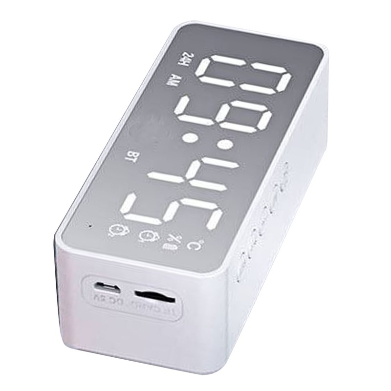 Bluetooth Speaker Alarm Clock Multifunction Electric Alarm Clocks Mirror Surface