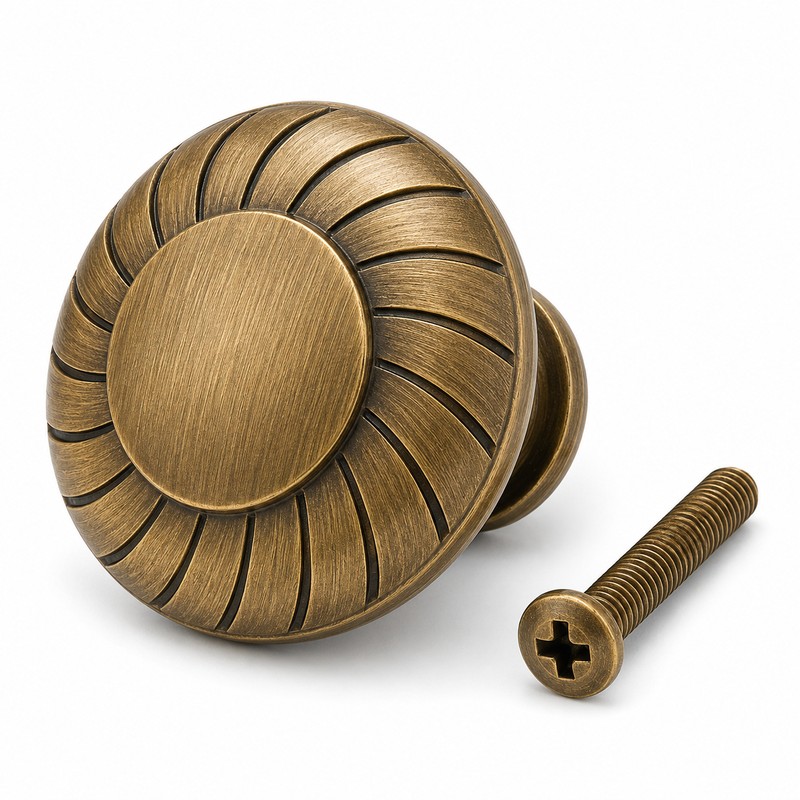 Antique Brass Cabinet Handle, Vintage Drawer Pull for Cabinets, Wardrobes,
