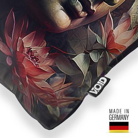 VOID Buddha Statue Lotus Flowers Cushion Cover Polyester Waterproof Easter Decorative Cushion Outdoor Cushion Size: 50 x 50 cm