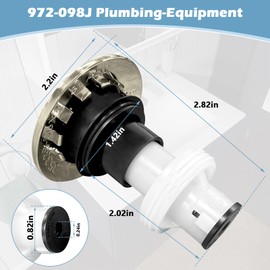 972-098J Plumbing-Equipment Brushed Nickel Drain Sink Stopper, Drain Sink Plug Part Push & Seal Drain Stopper Assembly