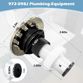 972-098J Plumbing-Equipment Brushed Nickel Drain Sink Stopper, Drain Sink Plug Part Push & Seal Drain Stopper Assembly