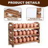 Egg Holder Countertop, 3-Tire Solid Wooden Egg Holder, Stackable Egg