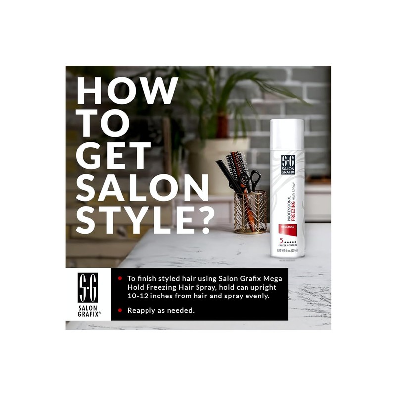 Salon Grafix Hairspray Freezing Mega Hold 10 Ounce (295ml) (6