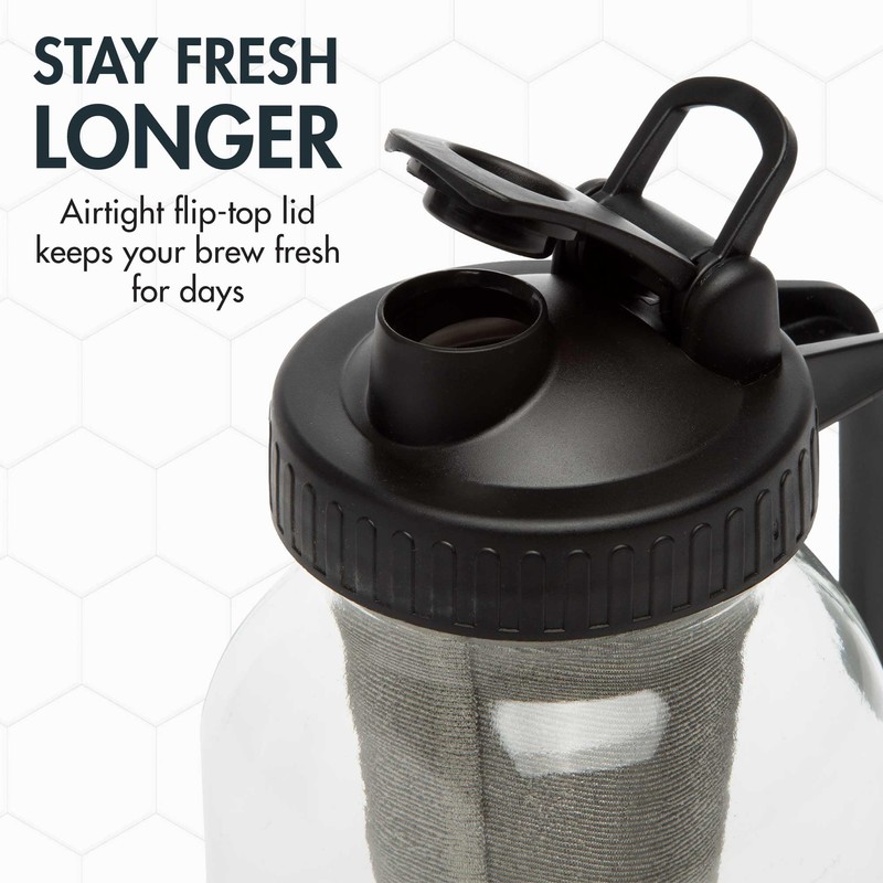 Primula Mason Jar Cold Brew Iced Coffee Maker with Stainless