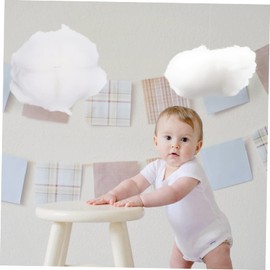 Garneck 4pcs Artificial Cotton Cloud Decorations - 3D Hanging Props for Weddings - Parties & Art Displays Faux Cloud Ornaments 15cm