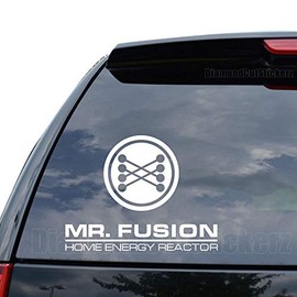 MR Fusion Reactor Decal Sticker Car Truck Motorcycle Window Bumper Laptop Wall Decor - Size (09 inch / 23 cm Wide) - Color (Matte White)