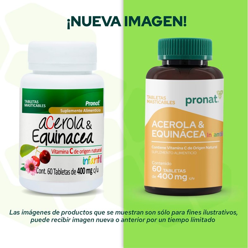 Pronat | Acerola & Equinacea infantil - 60 tabletas de