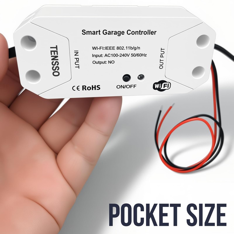Smart WiFi Garage Door Opener: TENSSO Wireless Universal Remote Controller