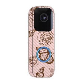 MightySkins Carbon Fiber Skin Compatible with Blink Video Doorbell - Butterfly Garden | Protective, Durable Textured Carbon Fiber Finish | Easy to Apply and Change Styles | Made in The USA
