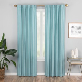 Vue - Cortinas de Moda para Dormitorio, 106,7 x 213,4 cm, con Bolsillo para Barra, Panel único, privacidad, Sala de Estar, Color Azul