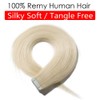 Silk-co 20" Tape in Real Human Hair Extensions #60 Platinum