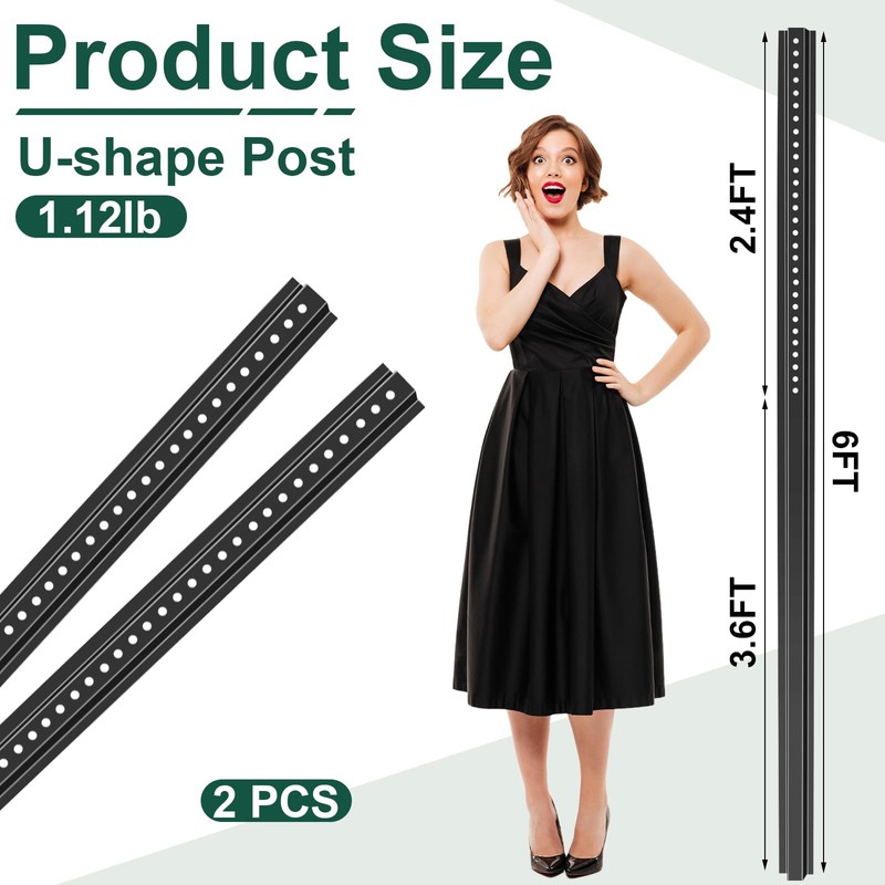 Gisafai Tall U Channel Sign Steel Post with Enamel Coating