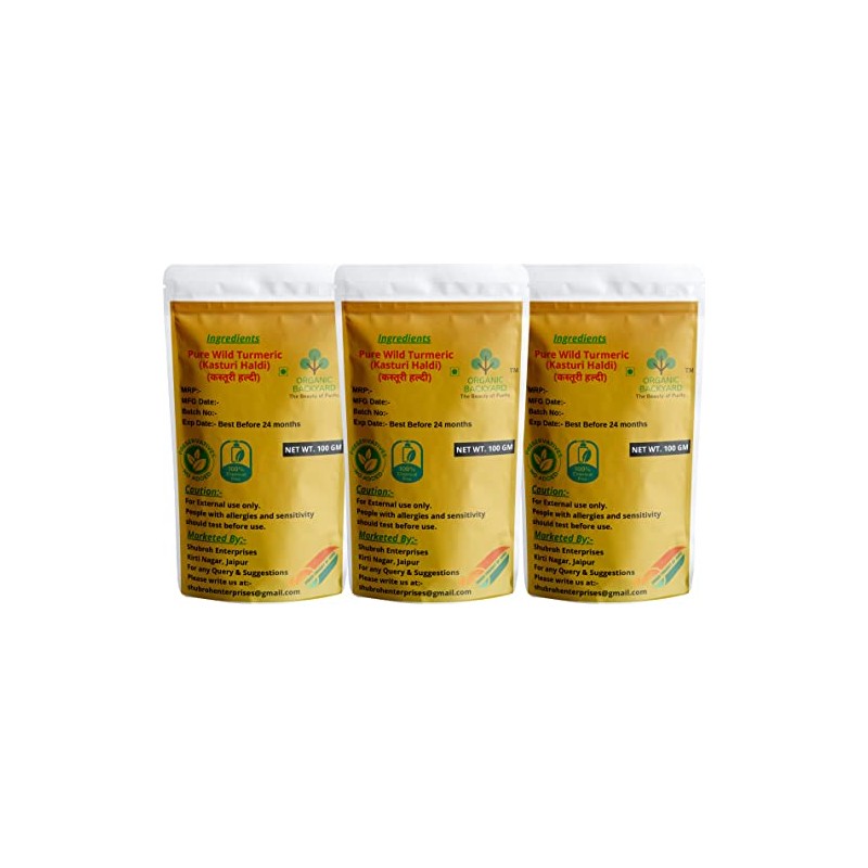 ORGANIC BACKYARD 100% Natural Wild Turmeric Powder Powder Combo 100gm*3