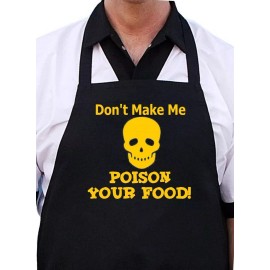 CoolAprons Novelty BBQ Aprons Don't Make Me Poison Your Food!, Humorous Cooking Gift Idea