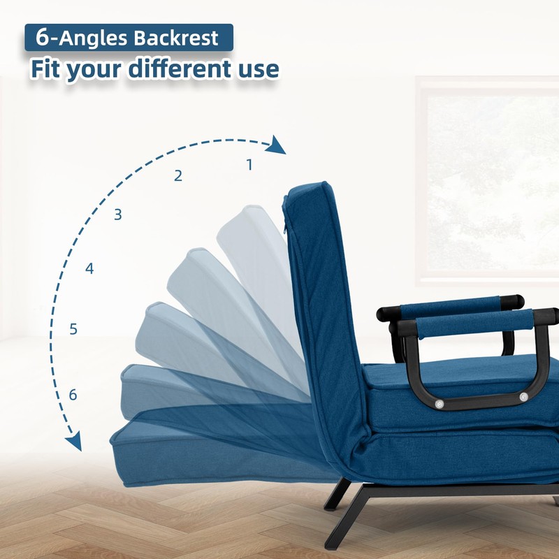 Convertible Sofa Bed Sleeper Chair,Single Person Chaise Lounge Couch with
