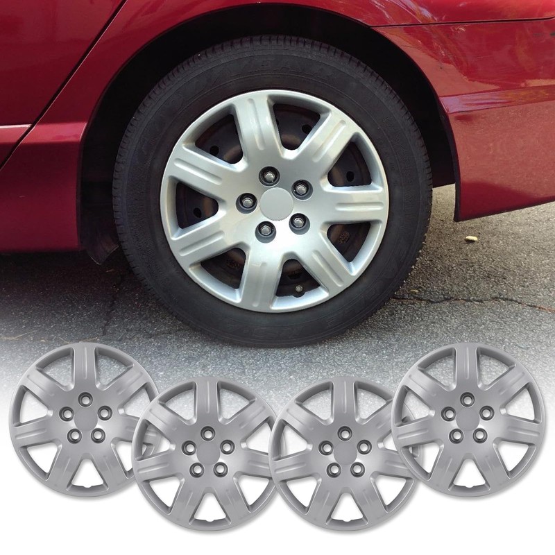 AUTOFREE AUTOFREE 16 Silver Lacquer Hubcaps for 2006-2011 Honda Civic