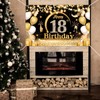 ZAHRVIA 18th Birthday Banner Black Gold, 18th Birthday Party Decorations,