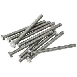 A2 Stainless Steel Fully Threaded Hex Bolt (Setscrew) M8 8mm x 100mm (Pack of 10)