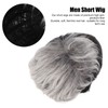 Men Wig Heat Resistant Short Grey Layered Airy Natural Stylish