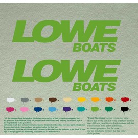 Pair of Lowe Boats Compatible Replacement Decals Vinyl Stickers Boat Outboard Motor Set of 2 (18", Lime Green 063)