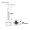 Everflow 8041957-25 3/8" Screw Vertical Threaded Rod Anchor Designed for