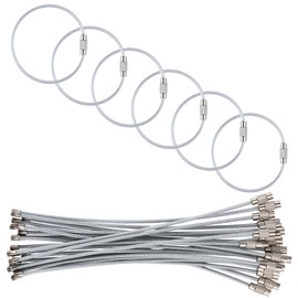 Silver 5.9in/15cm Stainless Steel Keychain Cable,Wire Diameter 2mm Metal Key Ring Loop Suitable for Sports/Travel/Luggage Tag Holder/ID Tags/DIY Accessories,20 pieces