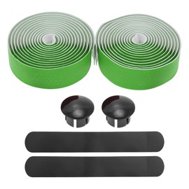 BULLSPANN 1 Paar Fahrrad Lenkerbänder, rutschfestes und stoßdämpfendes Lenkerband Kunstleder und EVA für Rennrad, Belüftungsgriffband für MTB, 216 x 3 cm, Dicke 3 mm, Grün