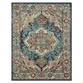 Mohawk Home Dellen Teal Blue 3' 3" x 5' Persian Medallion Area Rug Perfect for Living Room, Dining Room, Office