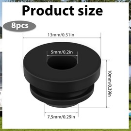 EUIOOVM Pack of 8 Pot Carrier Rubber, Rust Rubber Feet, Compatible Rust Rubber Feet for Pot Supports with 5 mm Rods from Dometic, Smev and Thetford, Accessories for Motorhome Hob (8)