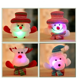 BSLVWG Christmas Brooch Pin with Light Christmas Decorations Luminous Brooch Cartoon Brooch Christmas Light Light Bulb Luminous Elk Bell Badge Flashing Brooch for Glow Party Gift (06)