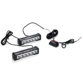 Yellow Flashing Light Kit, 12 V, 6 LEDs x 2 Rungs, On/Off, Pattern Switch, Steady On, Alternating Light, Flashing, Emergency Light, Emergency Signal, Emergency (Yellow)
