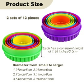 KFAREJGOAE 12 Pieces Display Stands for Pyrex Round Bowls Risers for Pyrex Bowls Stacker Stacking Rings for Cabinet Colorful