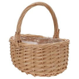 1pieza Cesta Tejida De Ratán Para Flores Y Huevos Cesta De Almacenamiento Multifuncional Con Diseño Atractivo Para Decoración Del Hogar Y Color Amarillo