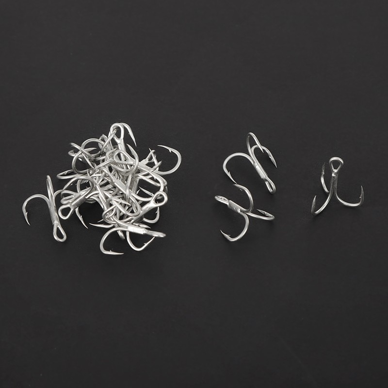 20Pcs High Carbon steel Strength Sharp Treble Hooks with Barb