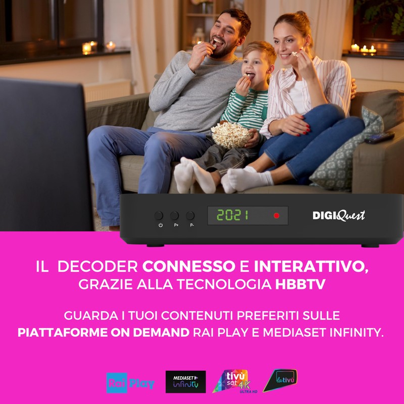 Tivùsat Combo Q80 4K Decoder Black, Activated Recording Function, 2-in-1