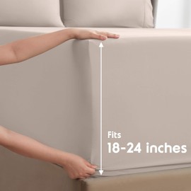 Nestl Extra Deep Cal King Sheet Set - 6 Piece Breathable & Cooling Sheets - Hotel Luxury Bedding Set w/18-24 Inch Deep Pockets - Easy & Secure Fit - Super Soft, Wrinkle Free & Comfy - Linen