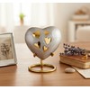 Esplanade Brass Cremation Mini Heart Urn Keepsake Memorial, Small Urn
