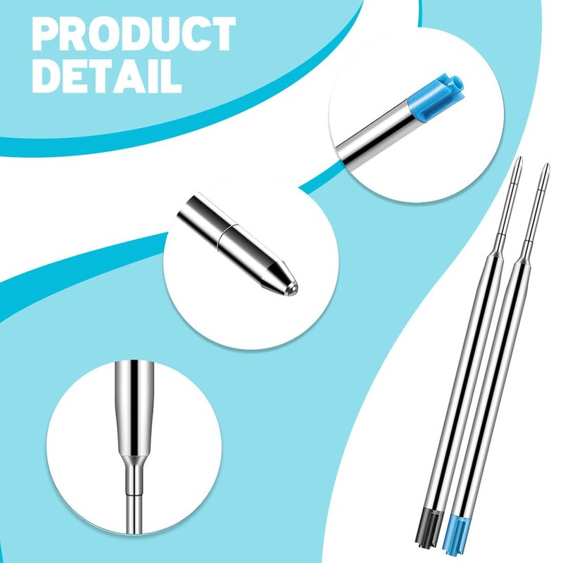 Pack of 20 Writing Instruments Ballpoint Pen Refills Blue Black