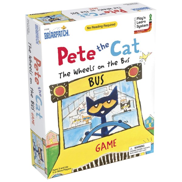 Briarpatch Pete The Cat Wheels On The Bus Sing-Along Puzzle Board Game for Kids, Ages 3 & Up, Multi