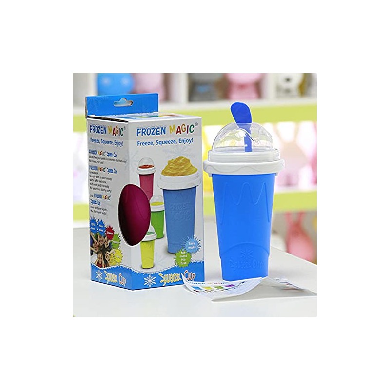WALLBIG Slushie Maker Cup,2PCS Magic Slushy Maker Squeeze Cup,Portable Smoothie